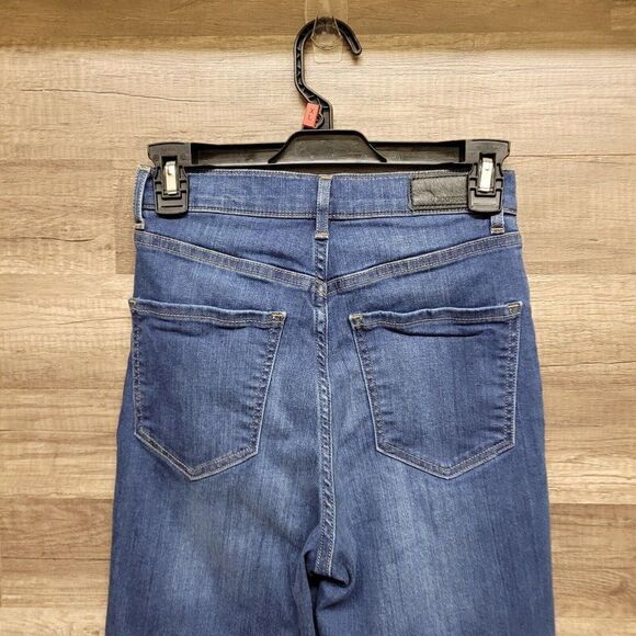 Express Straight Super High Rise Ankle Jeans Blue‎ Medium Wash Womens 2 - Picture 4 of 16